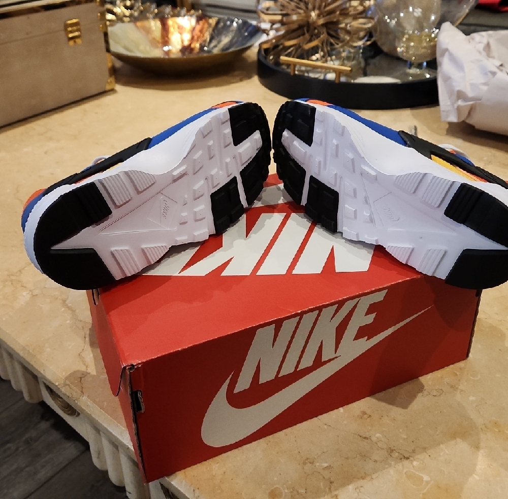 Nike Kids' Huarache Run Shoes - Blue and Orange - Picture 6 of 7